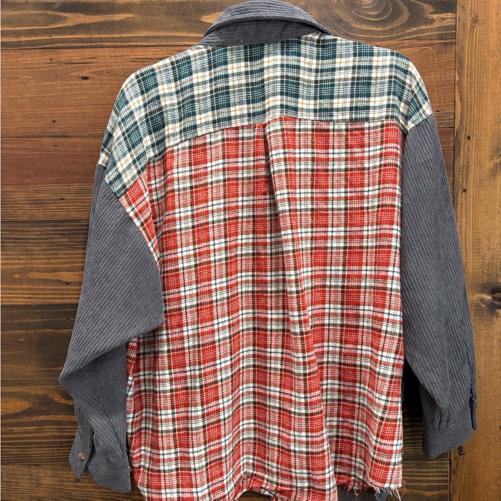 She + Sky Women's Patchwork Plaid Button Down Shi… - image 2